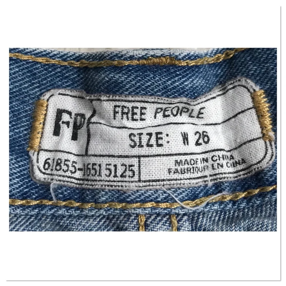 Free People Crochet Lace Hem Jean Shorts  Blue Size 26